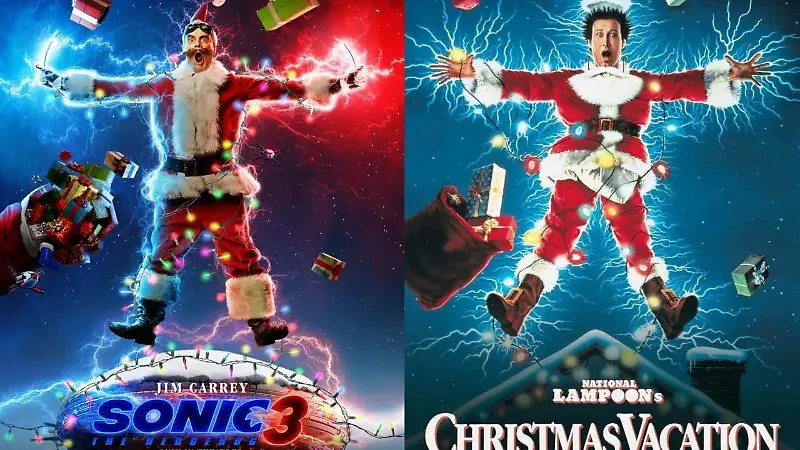 Carteles temáticos navideños Sonic